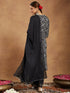 Janasya Women's Black Pure Cotton Ajrakh Printed Straight Kurta Set